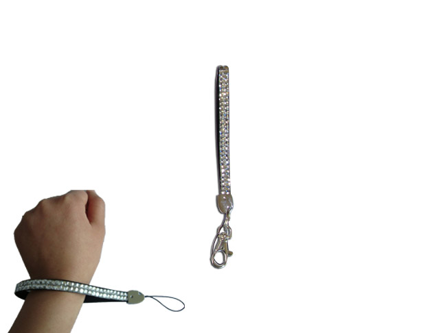 Crystal Clear Rhinestone Keychain Bracelet