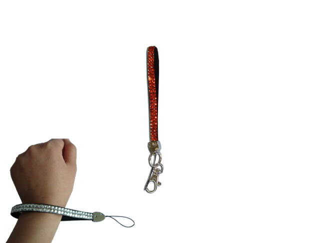 Orange - Hyacinth Rhinestone Keychain Bracelet
