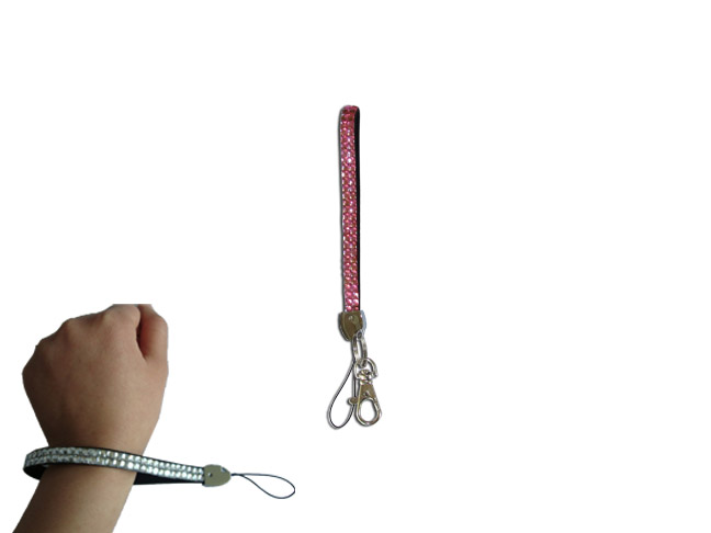 Pink - Rose Rhinestone Keychain Bracelet