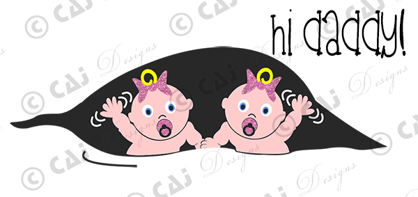 CAJ-P104 Baby Twin Girls Waving