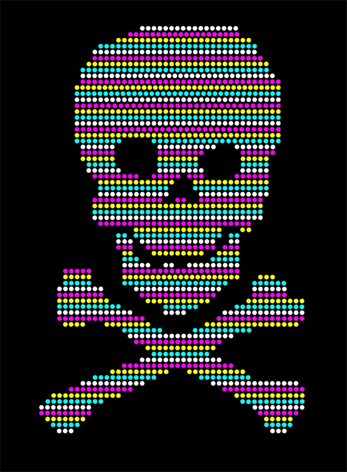 CC-025 Rainbow Skull - Click Image to Close