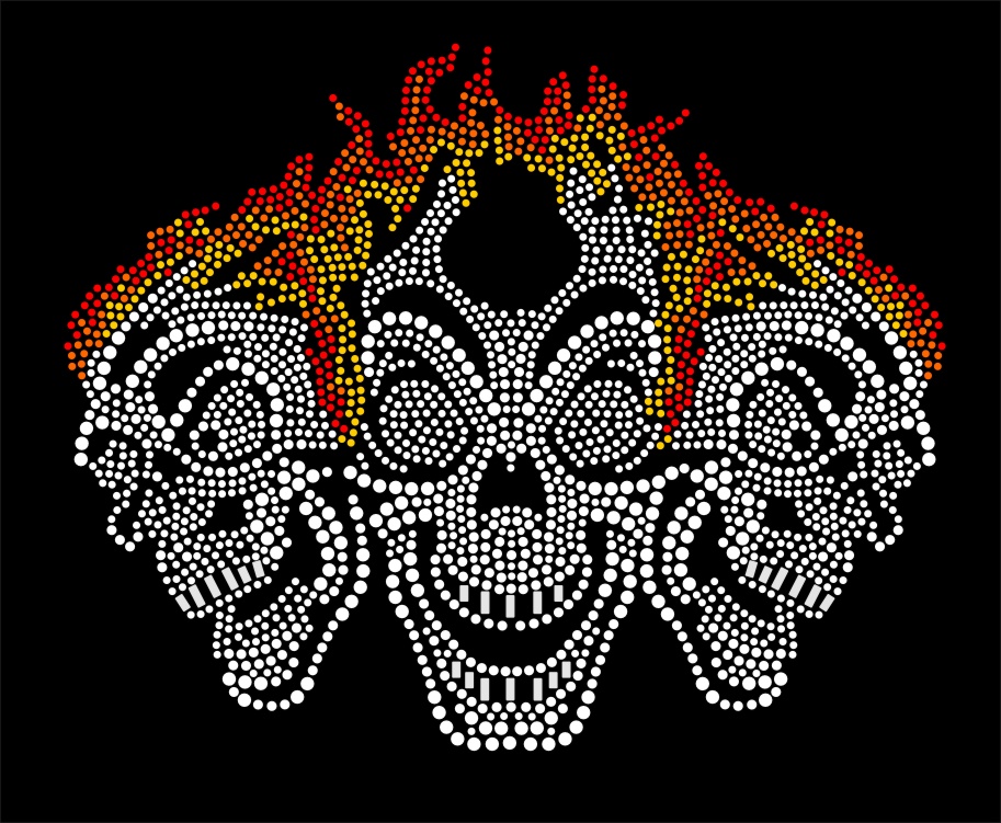 CC-040 Flaming Skulls - Click Image to Close