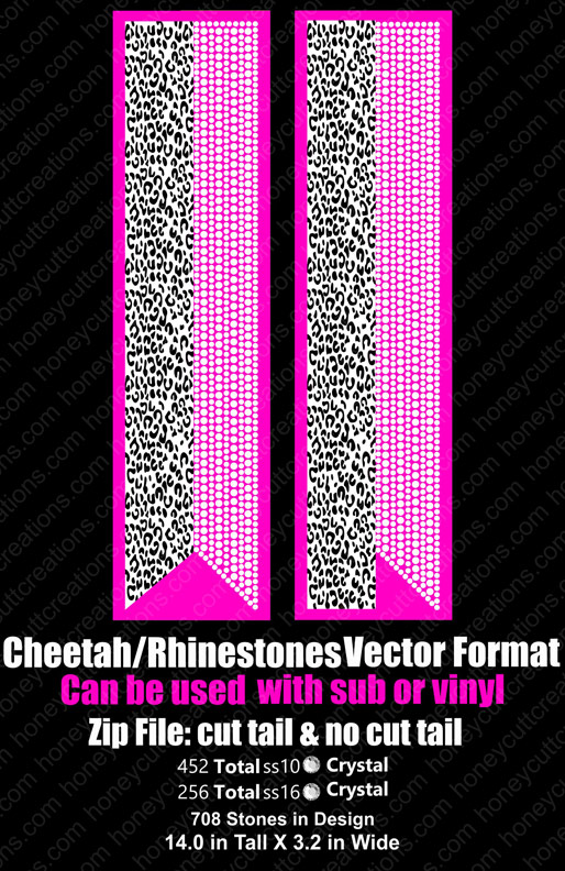RH-Cheetah Print-Rhinestones Vector Bow