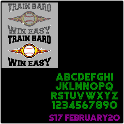 S17 February20 Font and Train Hard Baseball