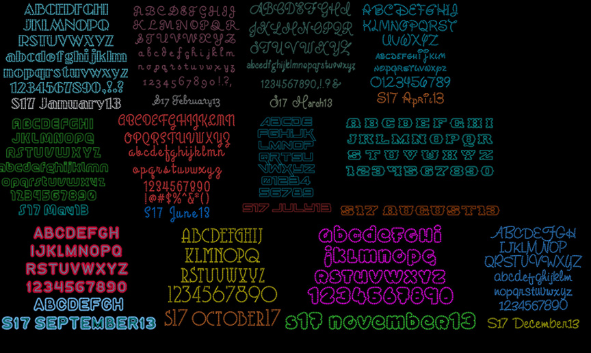 S17 Rhinestone Font Pack 2013