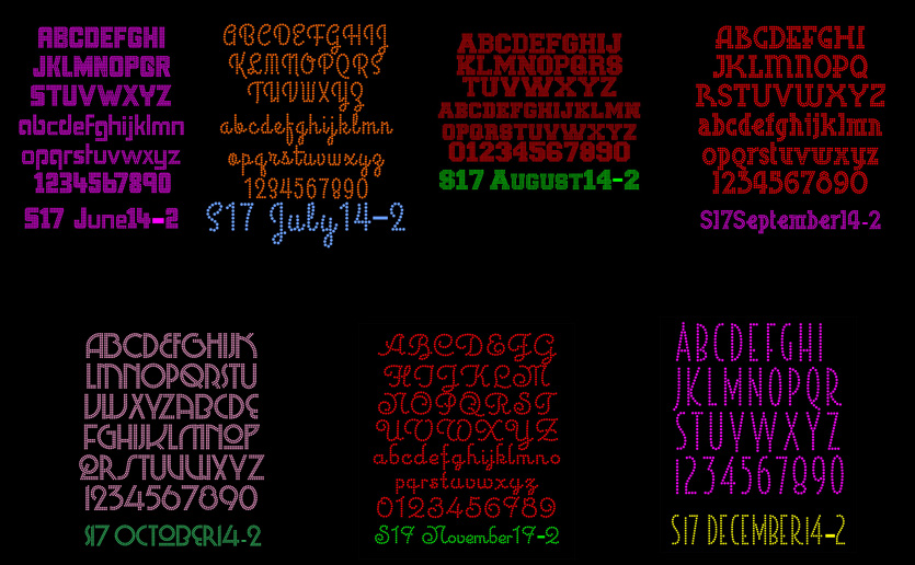 S17 Rhinestone Font Pack 2014-2