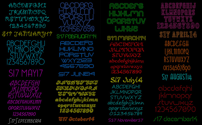 S17 Rhinestone Font Pack 2014