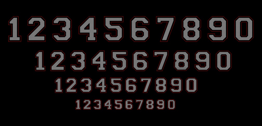 S17 4-Size Collegiate Number Set
