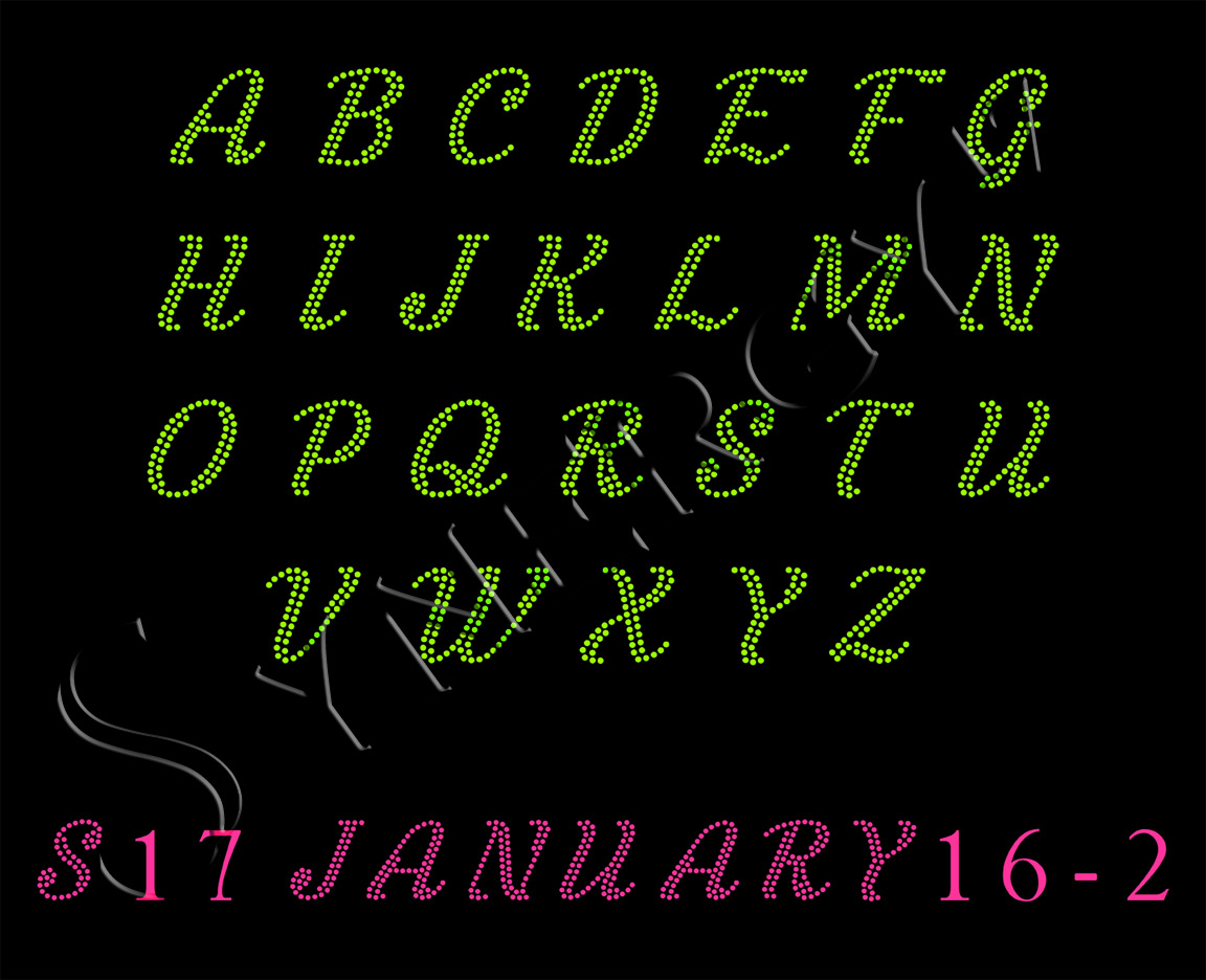 S17 Rhinestone Font Pack 2016-2
