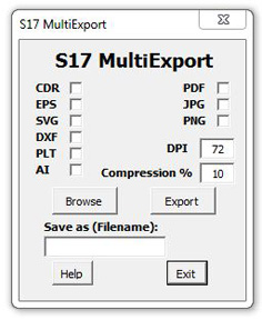 S17 MultiExport File Types for CorelDraw x4 - 2019