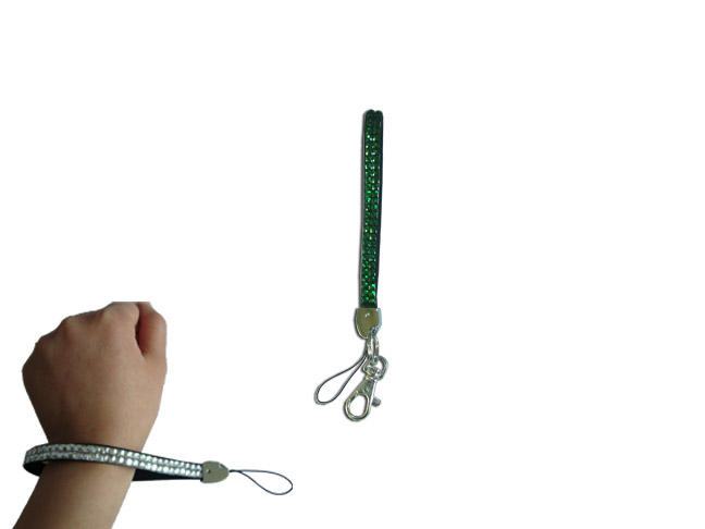 Green - Emerald Rhinestone Keychain Bracelet