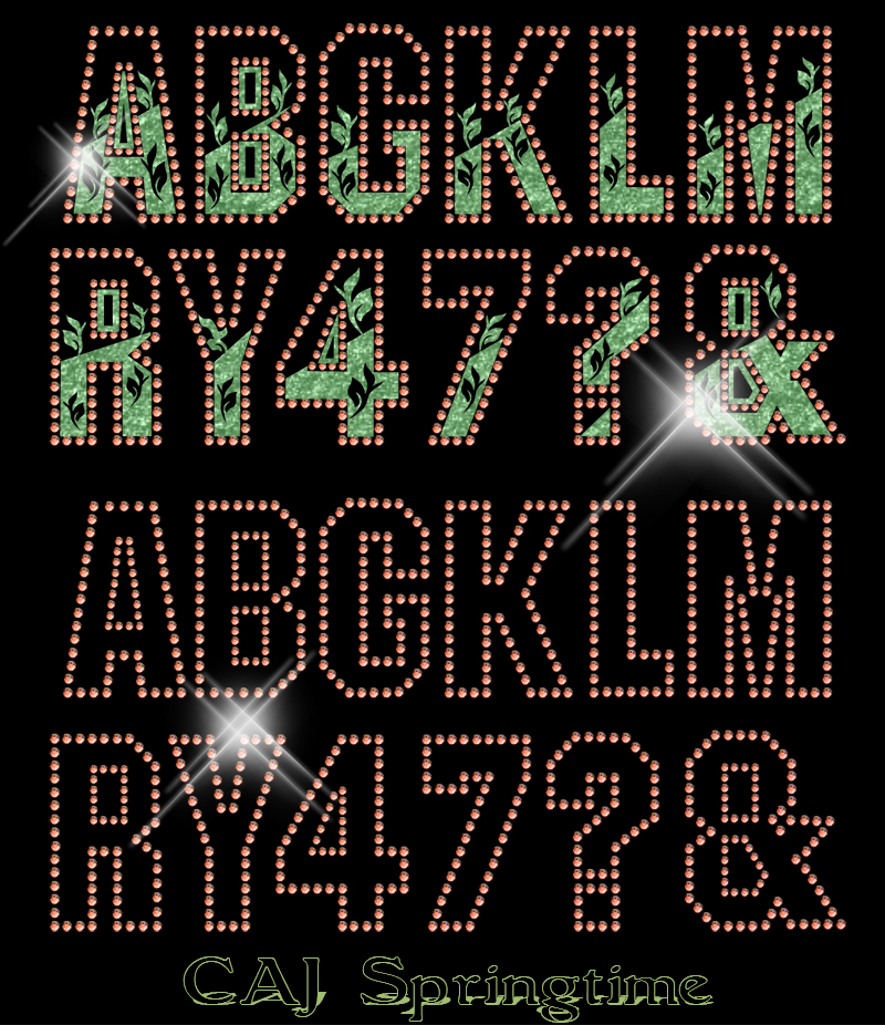 CAJ-MMF700 Springtime Rhinestone Font - Click Image to Close