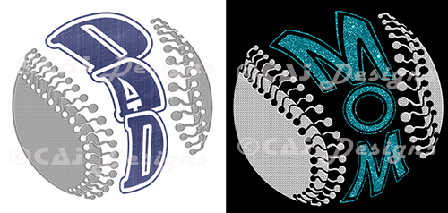 CAJ Baseball Mom-Dad Logo Vinyl Bundle - Click Image to Close