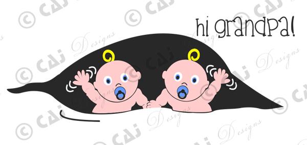 CAJ-P103 Baby Twin Boys Waving - Click Image to Close