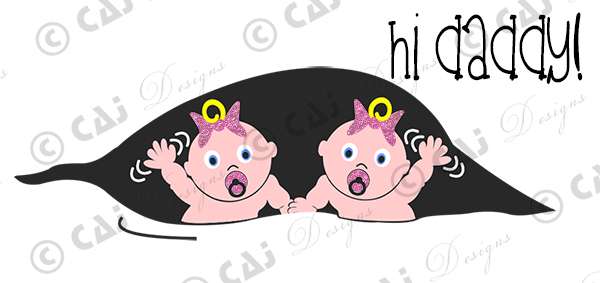 CAJ-P104 Baby Twin Girls Waving - Click Image to Close