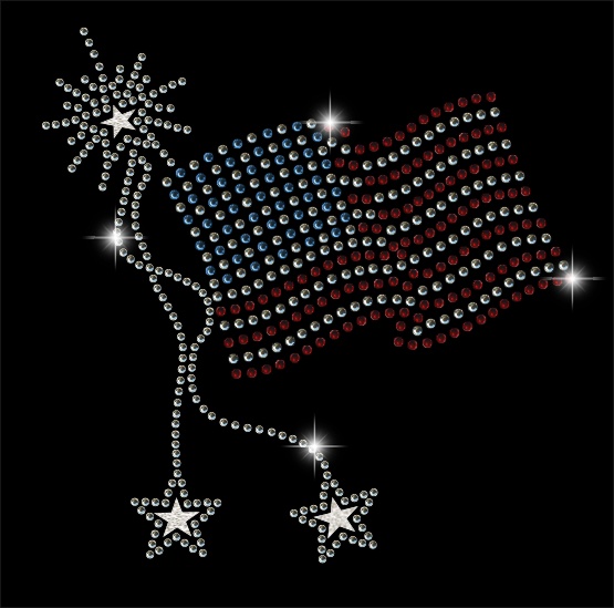 CC-IND007 USA Flag with Fireworks - Click Image to Close