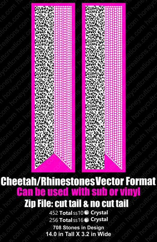 RH-Cheetah Print-Rhinestones Vector Bow - Click Image to Close