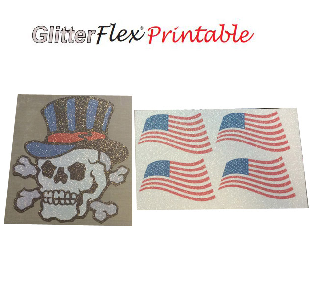 GlitterFlex Printable 19.5" x 30' Rainbow Opaque White - Click Image to Close