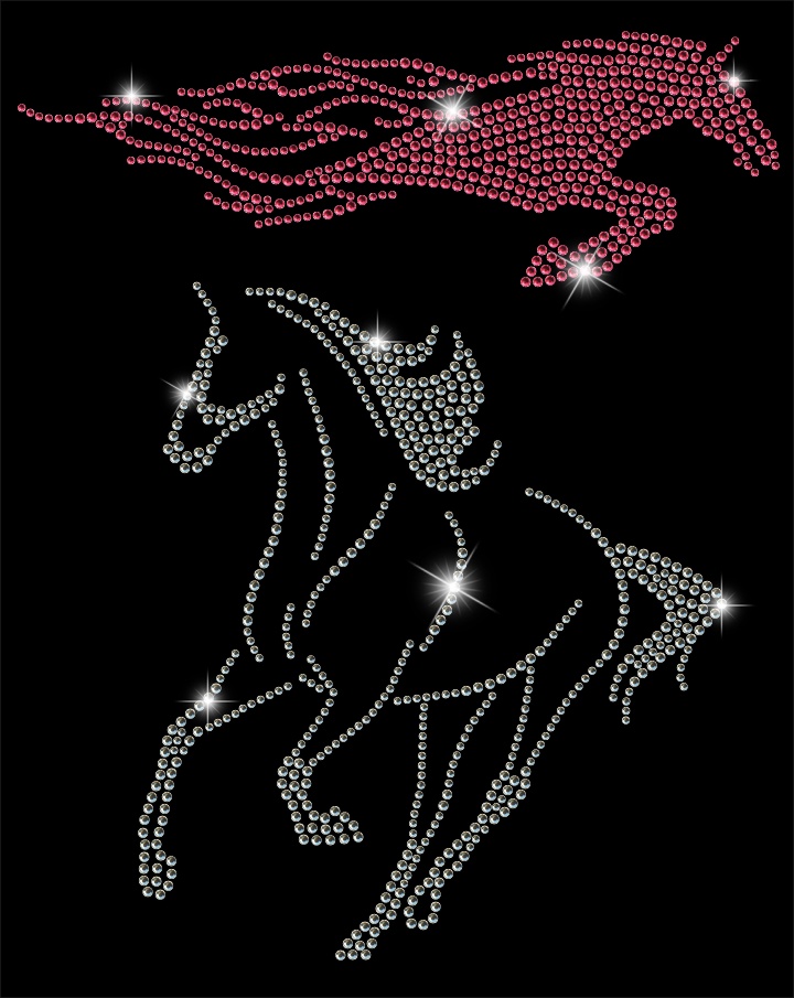 Horse Silhouettes - Flaming and Galloping Horses