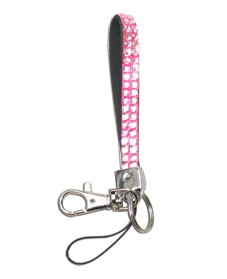 Light Pink - Light Rose Rhinestone Keychain - Click Image to Close