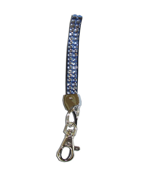 Light Blue - Light Sapphire Rhinestone Keychain - Click Image to Close