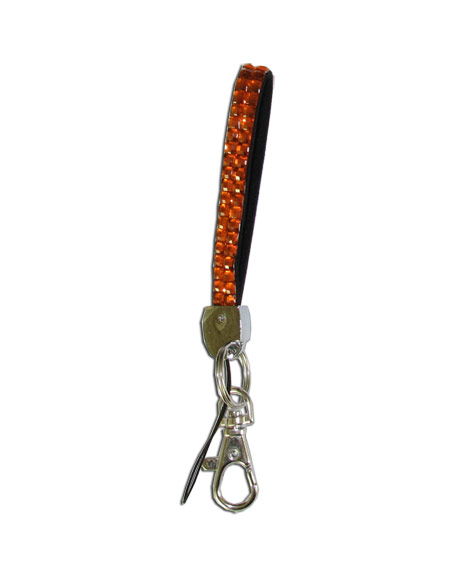 Orange - Hyacinth Rhinestone Keychain - Click Image to Close