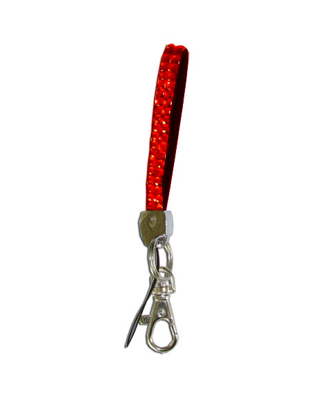 Orange Red - Hyacinth Siam Rhinestone Keychain - Click Image to Close