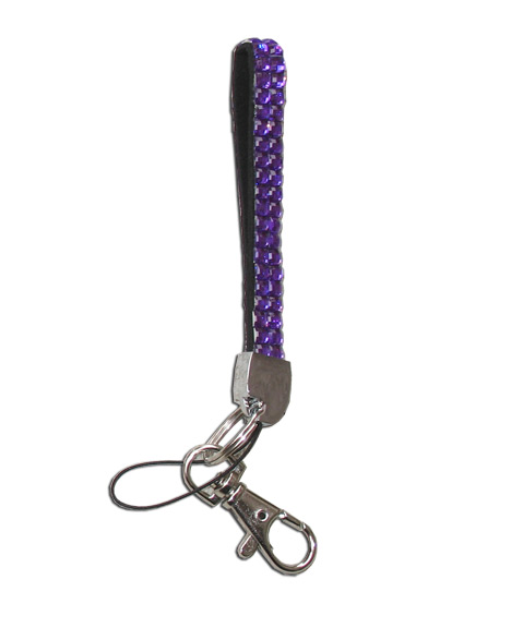 Purple - Amethyst Rhinestone Keychain - Click Image to Close