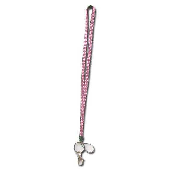 Pink - Rose Rhinestone Lanyard - Click Image to Close