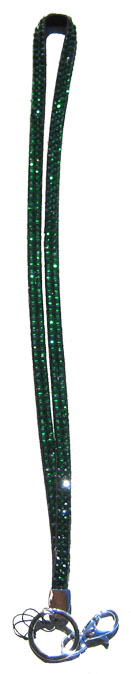 Dark Green - Rhinestone Lanyard - Click Image to Close