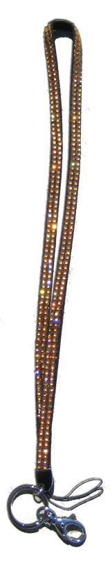 Light Orange - Rhinestone Lanyard