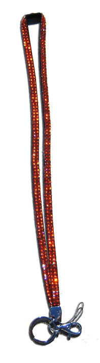 Orange Red - Rhinestone Lanyard - Click Image to Close