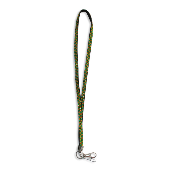 Checkered - Green & Gold Rhinestone Lanyard