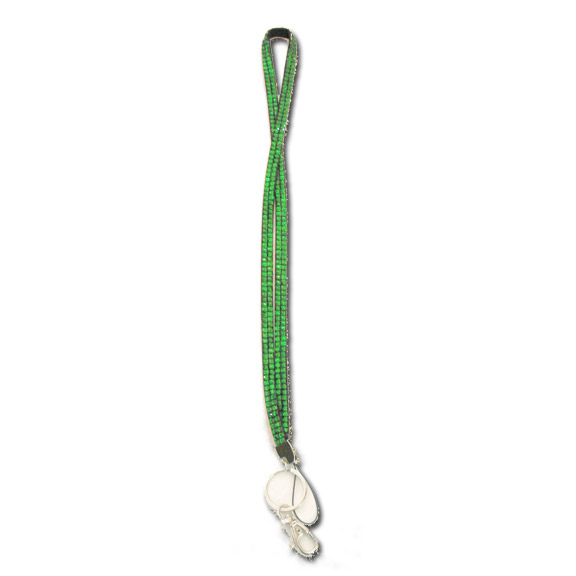 Green - Emerald Rhinestone Lanyard - Click Image to Close