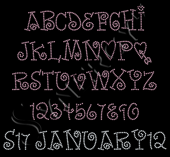 S17 Rhinestone Font Pack 2012