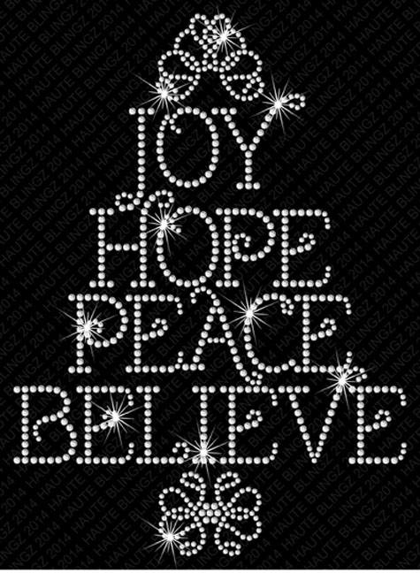 SO-C14100 Joy Love Peace Believe Christmas Tree - Click Image to Close