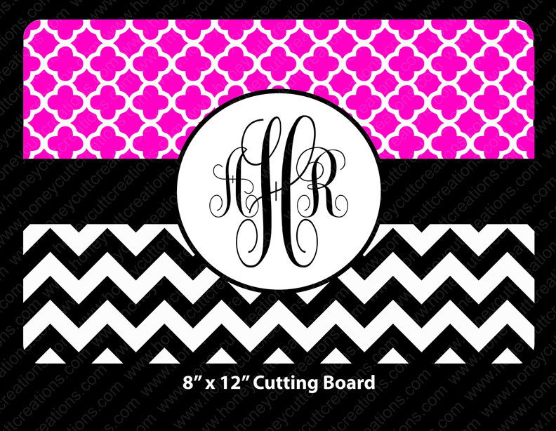 RH-Cutting Board Chevron & Quatrefoil - Small - Click Image to Close