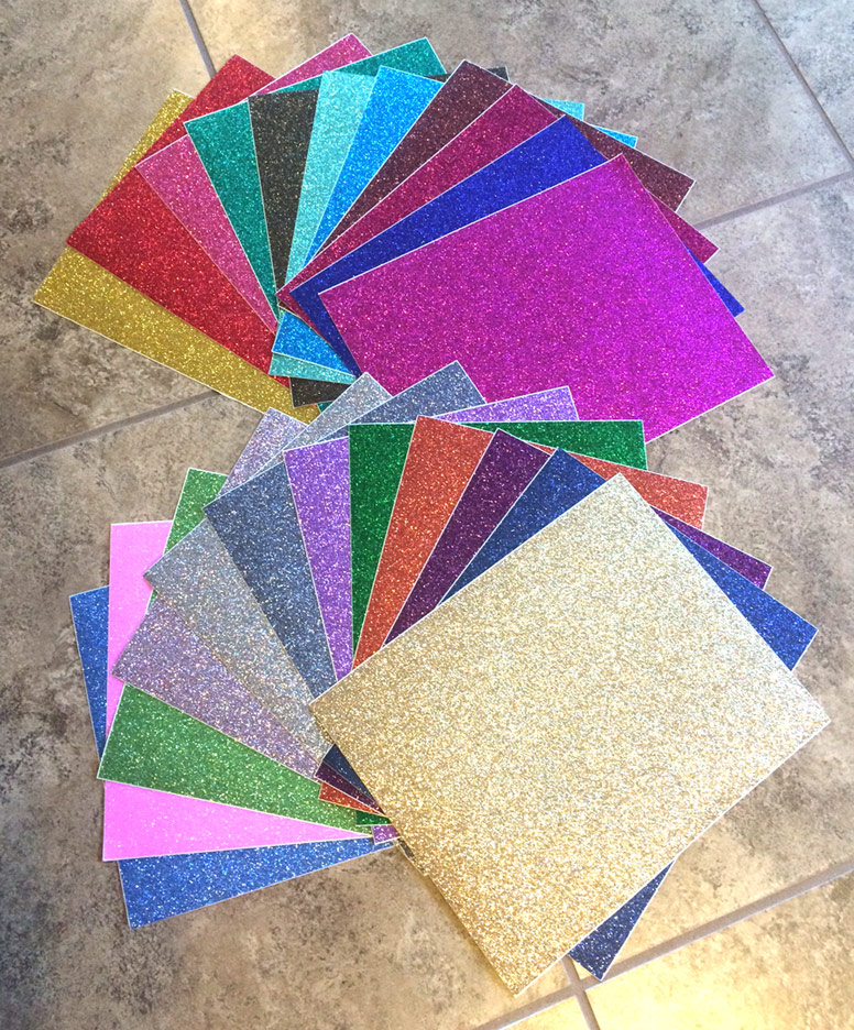 Glitter Decal Sheets 9.5" x 12" - Brown