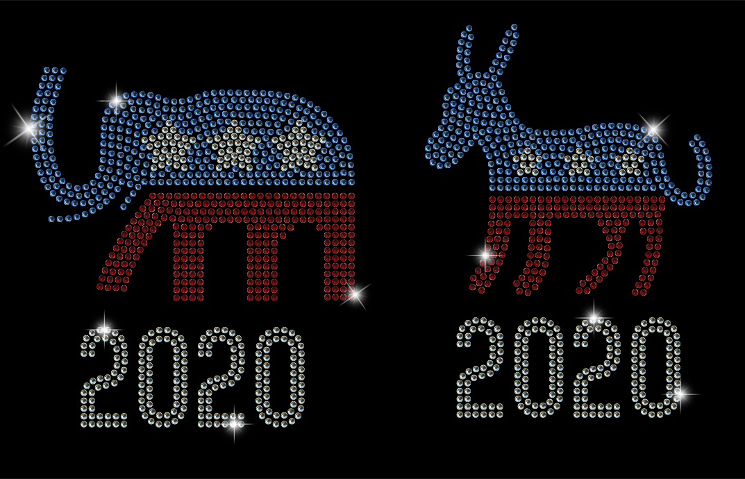 Vote 2020 Elephant and Donkey Political Parties
